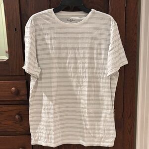 Goodfellow & Co White and Gray Striped Tee